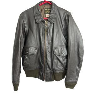 Vintage Avirex G-2 Jacket Mens 44 L Goatskin Leather US Navy Bomber 90s USA